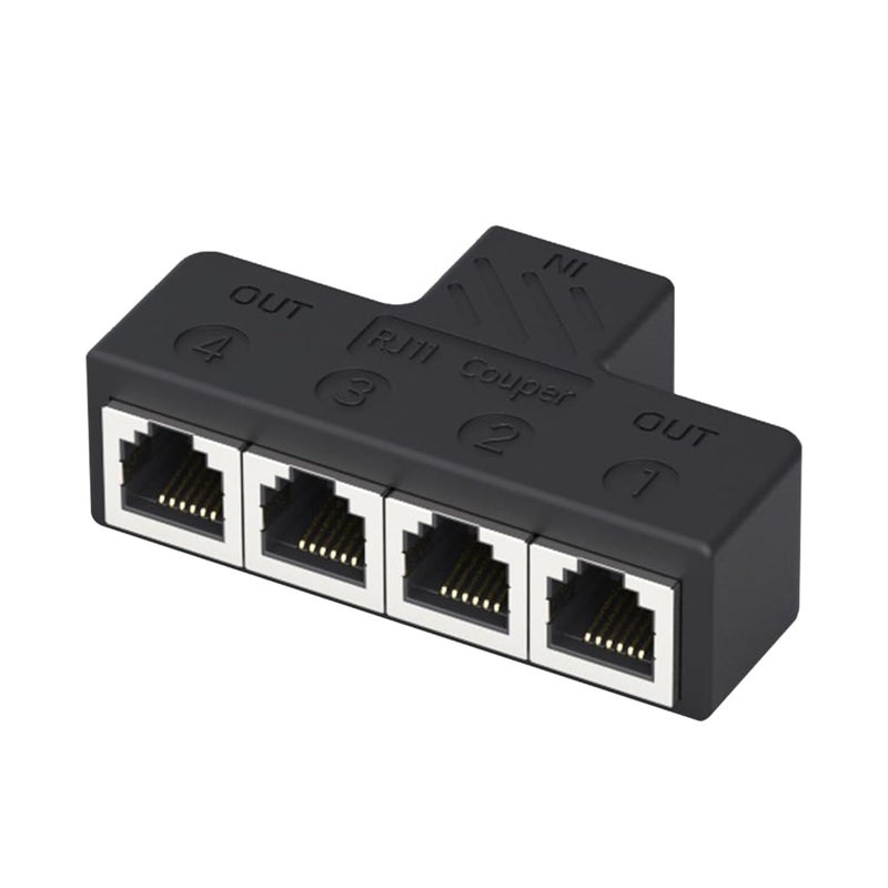 One To Four B RJ11 6P6C Telephone Wall Adapter 3 Port 4 Port Phone Splitter Extension Expand Connection - Image 1